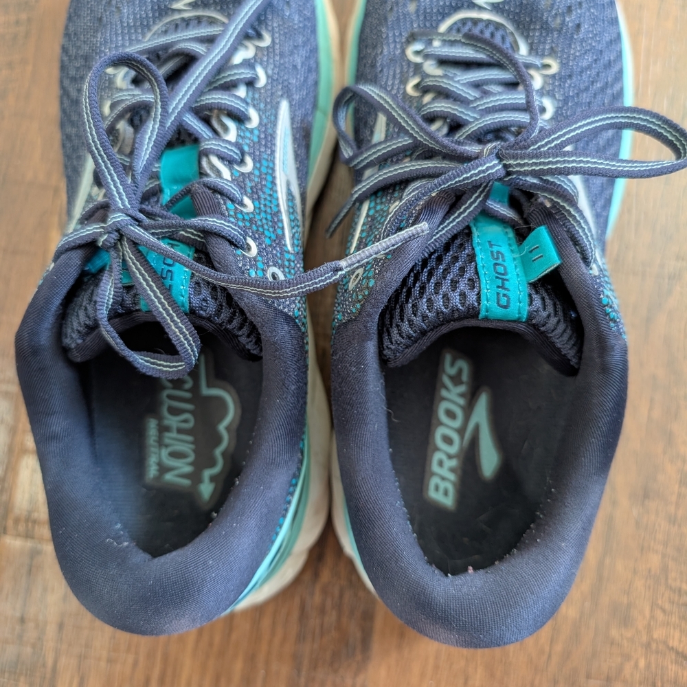 Brooks Women's Ghost 11 Running Shoes Women's Navy and Teal US 9.5M - Picture 7 of 7